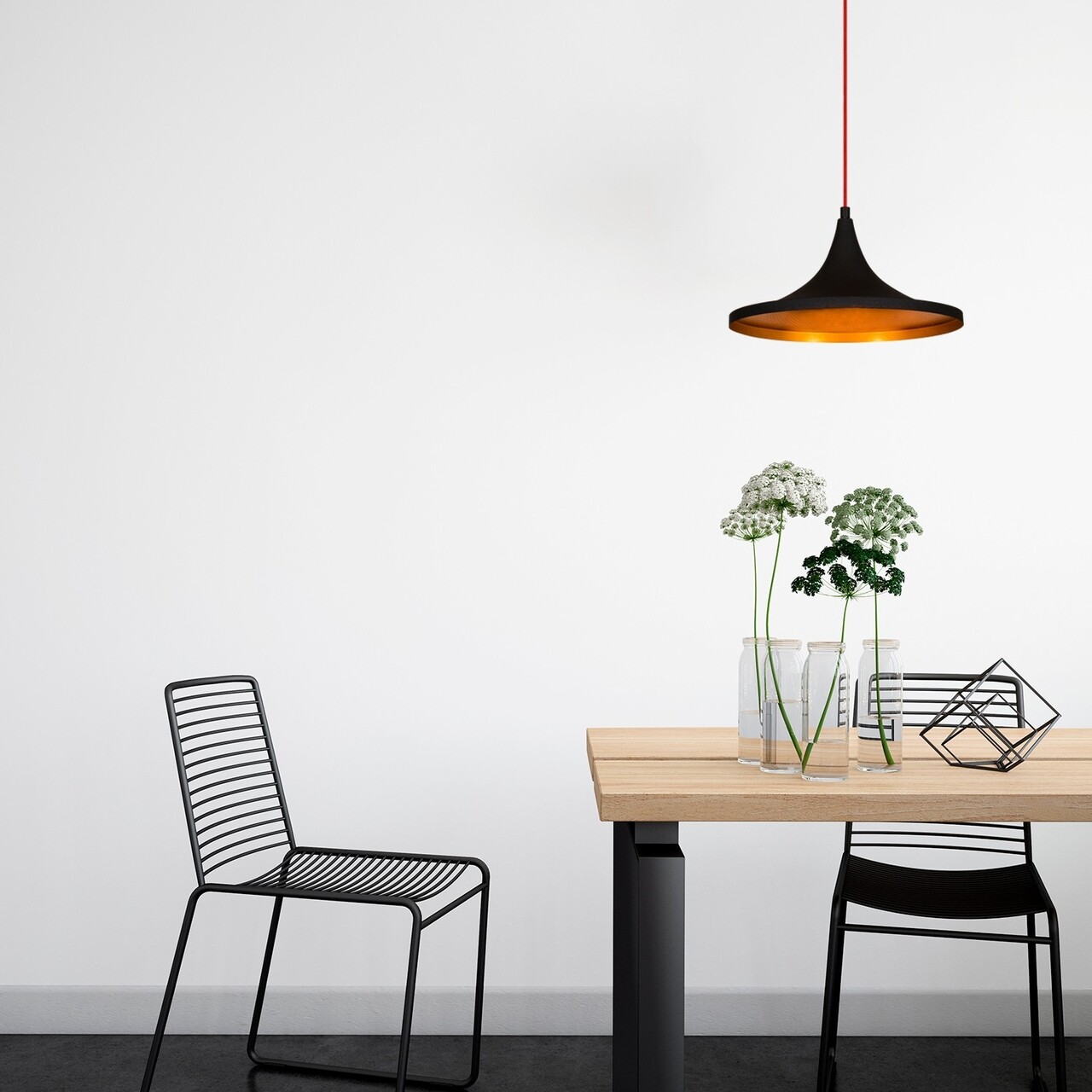 Lustra, Elmas - 3531, Opviq, 35 x 117 cm, 1 x E27, 40W, negru/rosu - imagine 6